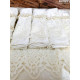 Скатертина велюрова прямокутна 160х220+8 серветок 35*35 Emerald Cream, Туреччина