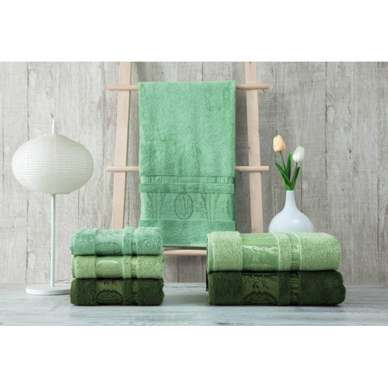 Рушники бамбукові 50х90 (3шт) 530 г/м2 (TM Zeron) Aynali Agac Bamboo Desen, Туреччина