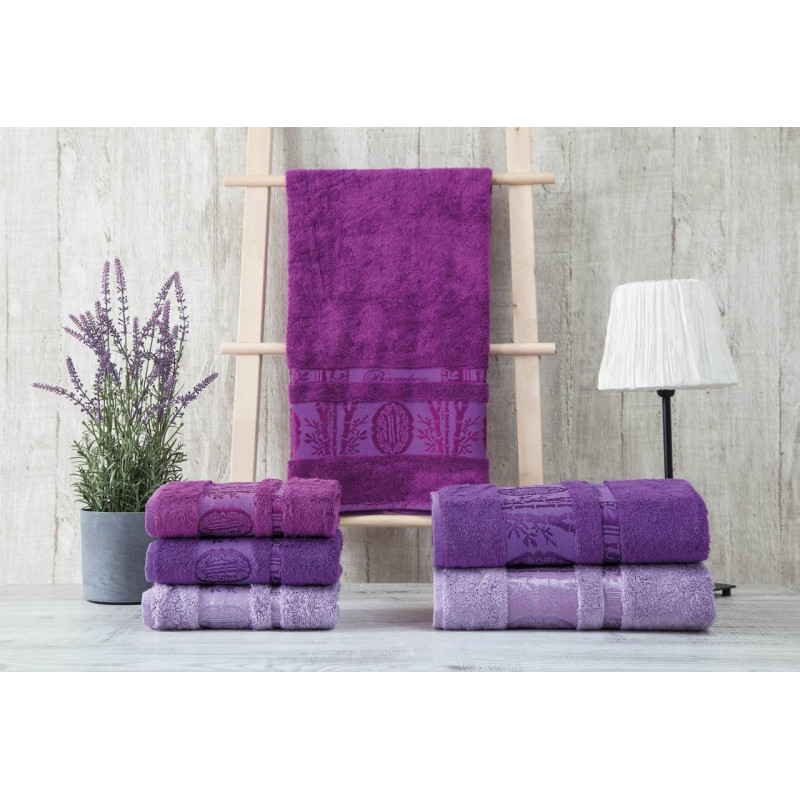 Рушники бамбукові 70х140 (3шт) 530 г/м2 (TM Zeron) Aynali Agac Bamboo Desen, Туреччина