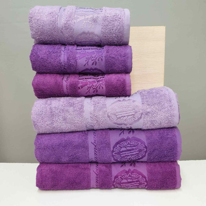 Рушники бамбукові 70х140 (3шт) 530 г/м2 (TM Zeron) Aynali Agac Bamboo Desen, Туреччина