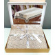 Скатертина велюрова прямокутна Buket 160х220 (TM Zeron) Cappuccino, Туреччина