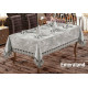 Скатертина велюр-жаккард прямокутна 160х220+8 серветок 35*35 Emerald Cream, Туреччина