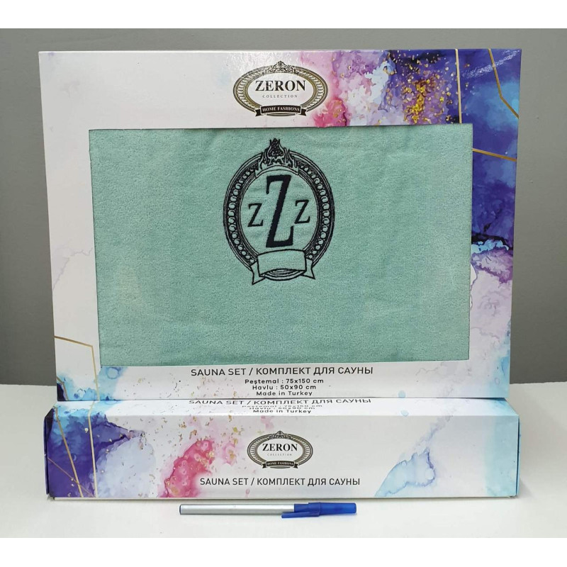 Жіночий набір для сауни махра/велюр 75×150/50×90 MINT TM Zeron, Туреччина