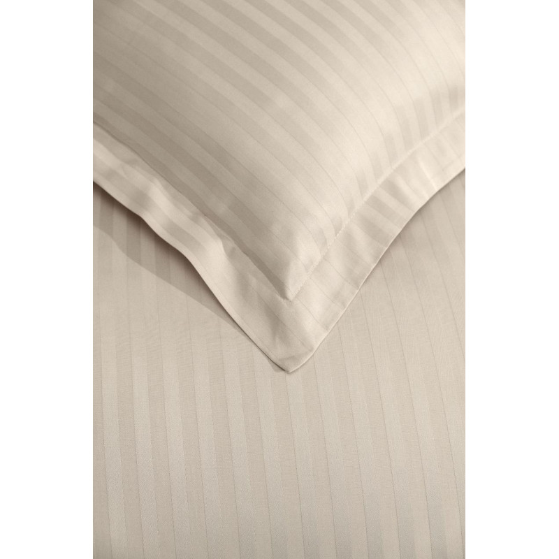 Постельное белье Satin Strip 200х220 (ТМ ZERON) KAPUCCINO, Турция