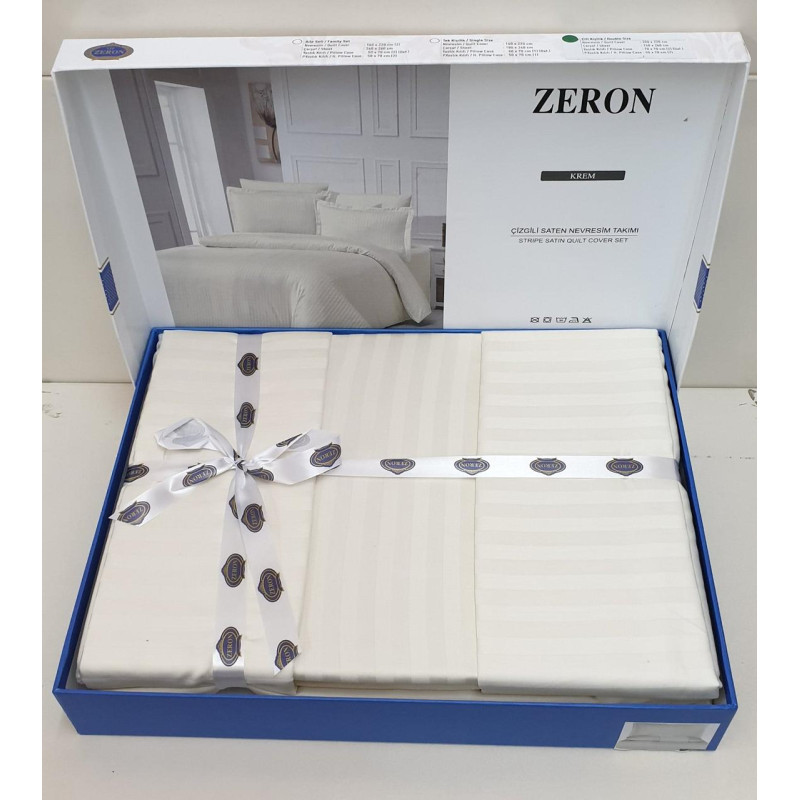 Постельное белье Satin Strip 160х220 (ТМ ZERON) KREM, Турция
