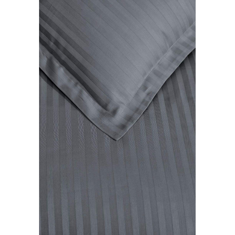 Постельное белье Satin Strip 200х220 (ТМ Perla Vita) АНТРАЦИТ, Турция