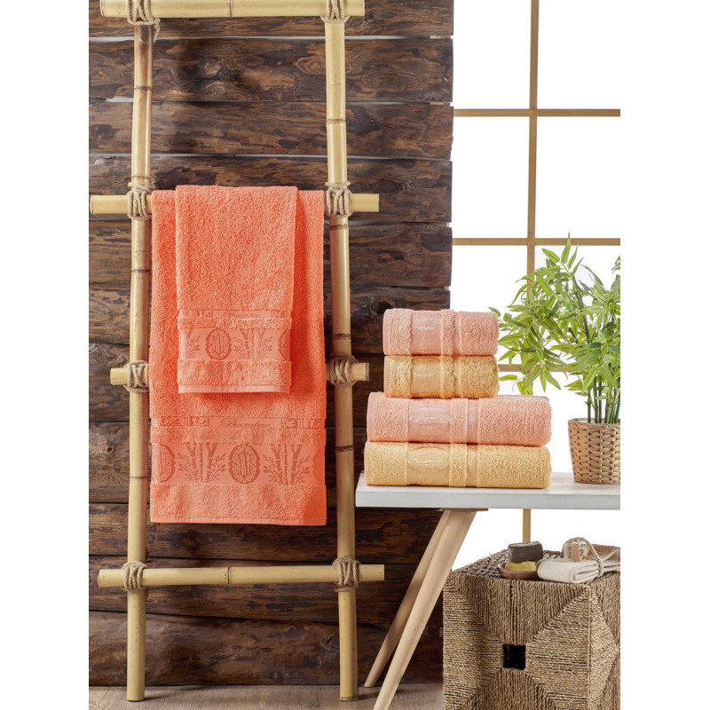 Рушники бамбуковые 50х90 (3шт) 530 г/м2 (TM Zeron) Aynali Agac Bamboo Desen, Турция