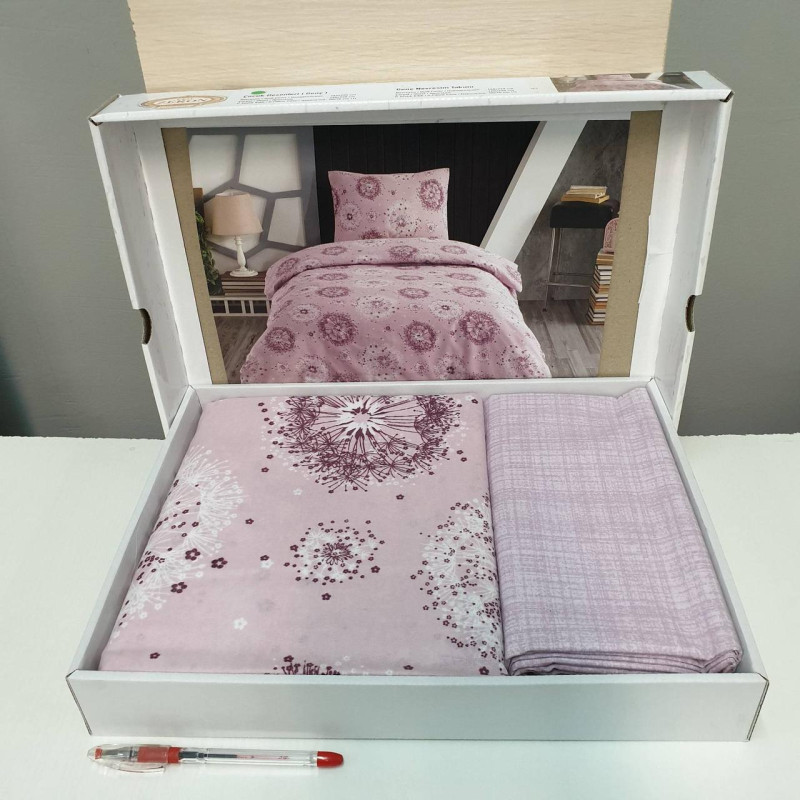 Постільна білизна Ранфорс бавовна 145x220 (ТМ ZERON EKO) модель DANDELION PEMBE, Туреччина