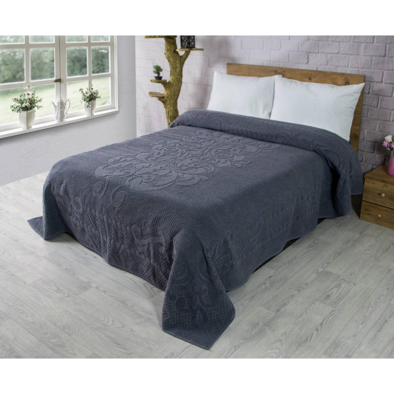 Махровое простыня хлопок 150х220 (TM Zeron) 460 г/м2 AVDAR Antrasit, Турция