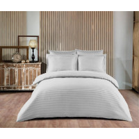 Постельное белье Satin Strip 160х220 (ТМ ZERON) BEYAZ, Турция