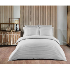 Постільна білизна Satin Strip 160х220 (ТМ ZERON) BEYAZ, Туреччина