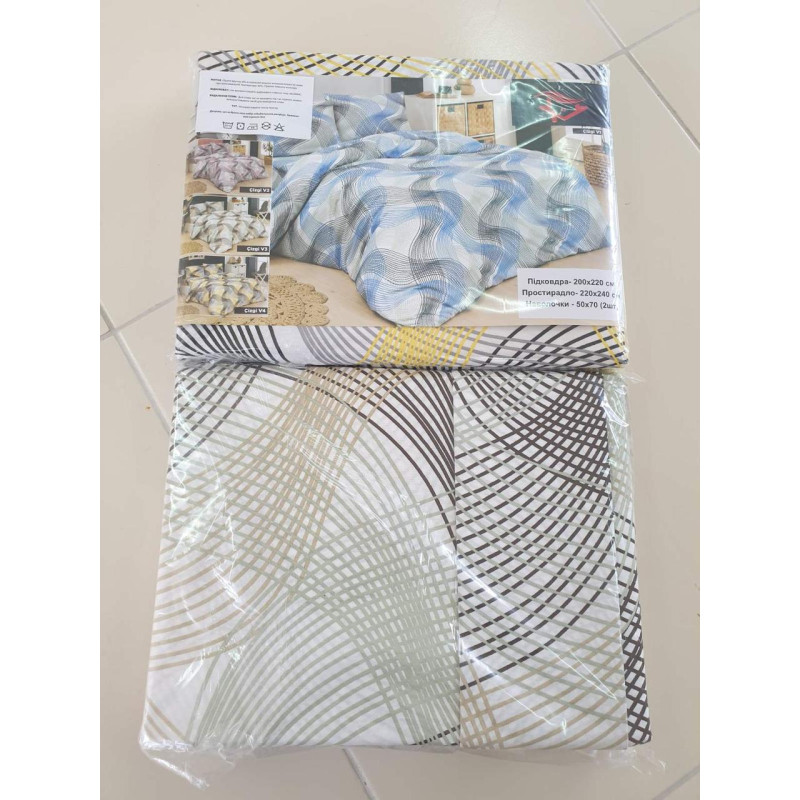 Постельное белье Бязь хлопок 200x220 (ТМ LORAN) Cizgi v3, Турция