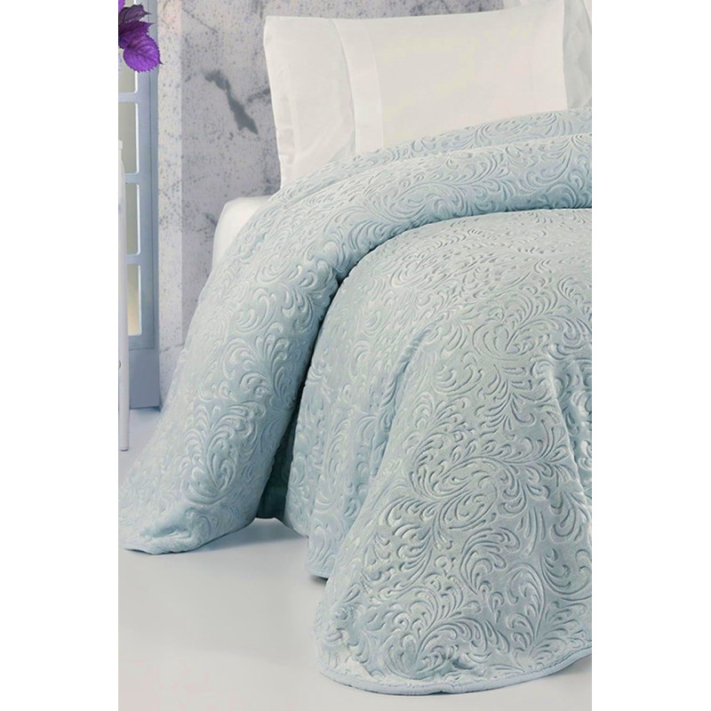 Плед акриловий однотонний 160х220 (TM Sesli) Mint, Туреччина