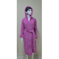 Халат махровий жіночий довгий з капюшоном Welsoft (TM Zeron), Бузковий-M Туреччина