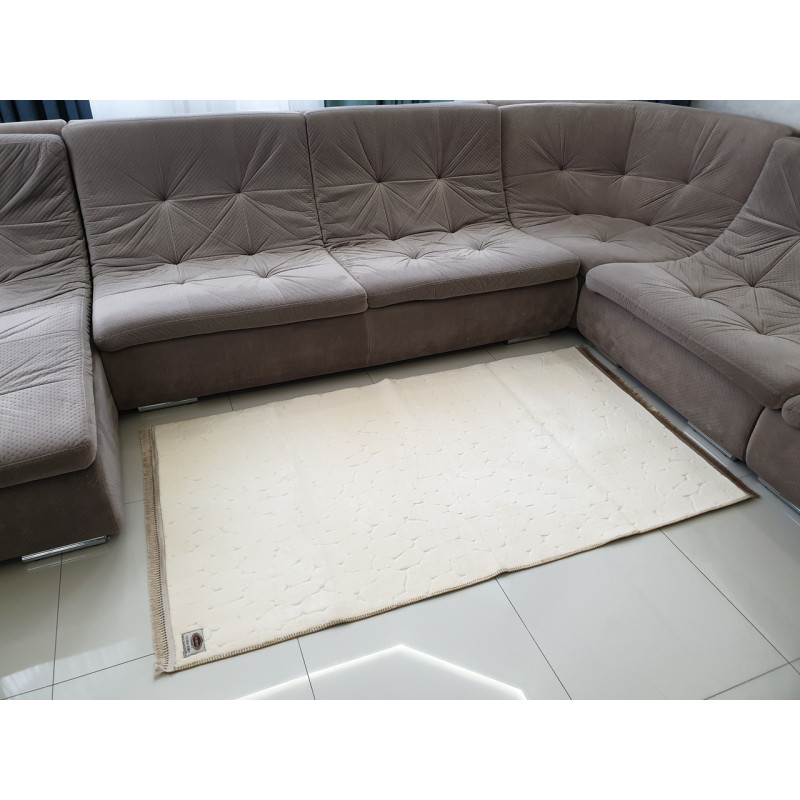 Коврик для спальни 90х170 Welsoft (TM Zeron) зигзаг крем, Турция
