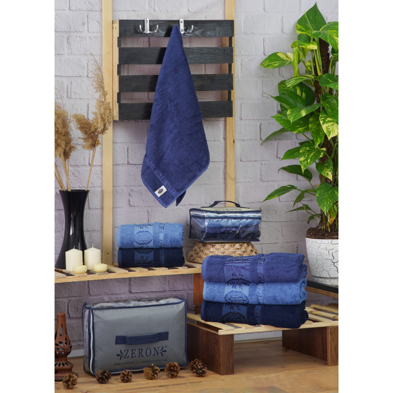 Рушники бамбуковые 50х90 (3шт) 530 г/м2 (TM Zeron) Aynali Agac Bamboo Desen, Турция