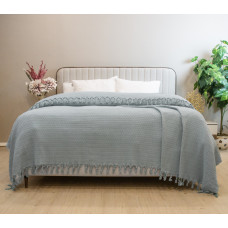 Простирадло-покривало жакардове Pike 400 г/м2 (TM Zeron) 245х270 Gri, Туреччина