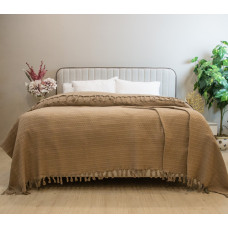 Простирадло-покривало жакардове Pike 400 г/м2 (TM Zeron) 245х270 Kahve, Туреччина