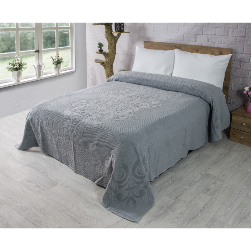 Махровое простыня хлопок 200х220 (TM Zeron) 460 г/м2 AVDAR DESEN Gri, Турция