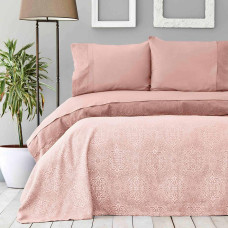 Постельное белье Ранфорс с жаккардовым покрывалом 230х250 (ТМ KARACA HOME) Pudra, Турция