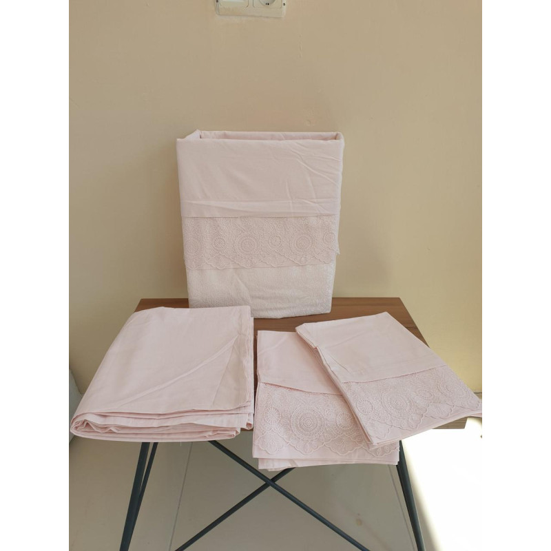 Постельное белье Ранфорс с жаккардовым покрывалом 230х250 (ТМ KARACA HOME) Крем, Турция