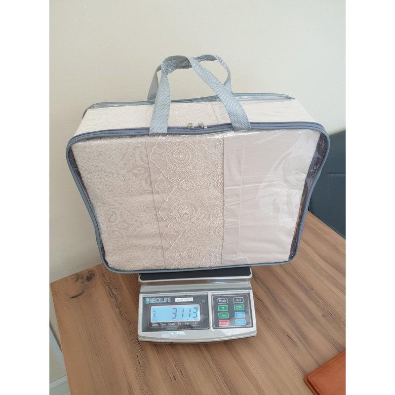 Постельное белье Ранфорс с жаккардовым покрывалом 230х250 (ТМ KARACA HOME) Крем, Турция