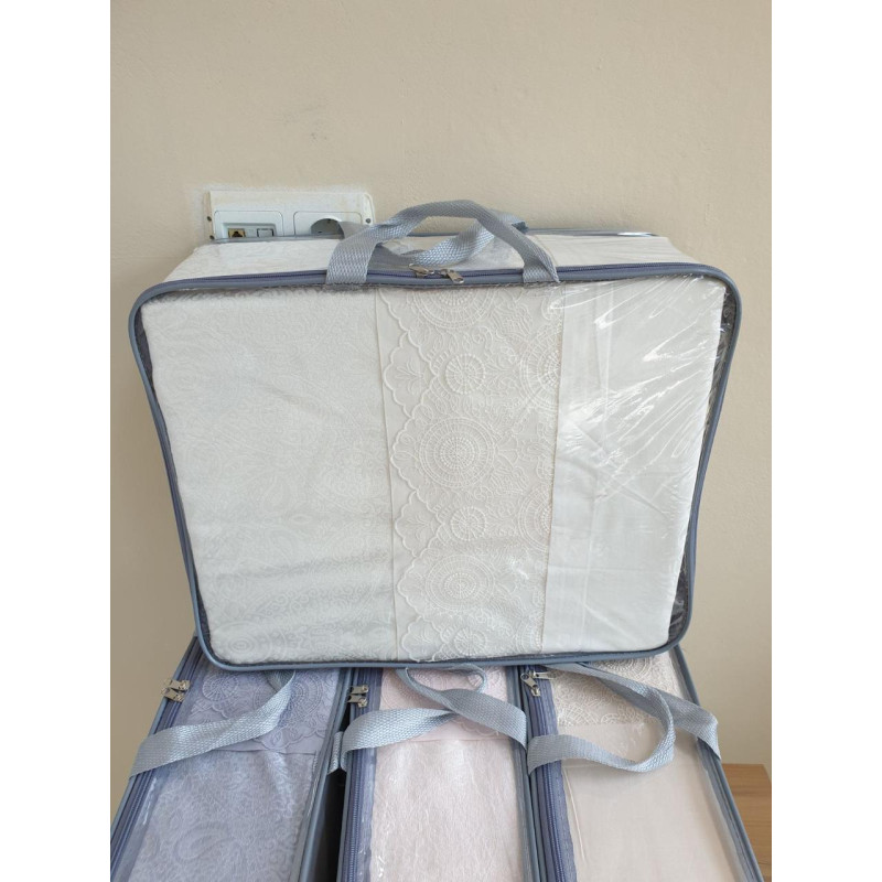 Постельное белье Ранфорс с жаккардовым покрывалом 230х250 (ТМ KARACA HOME) Крем, Турция