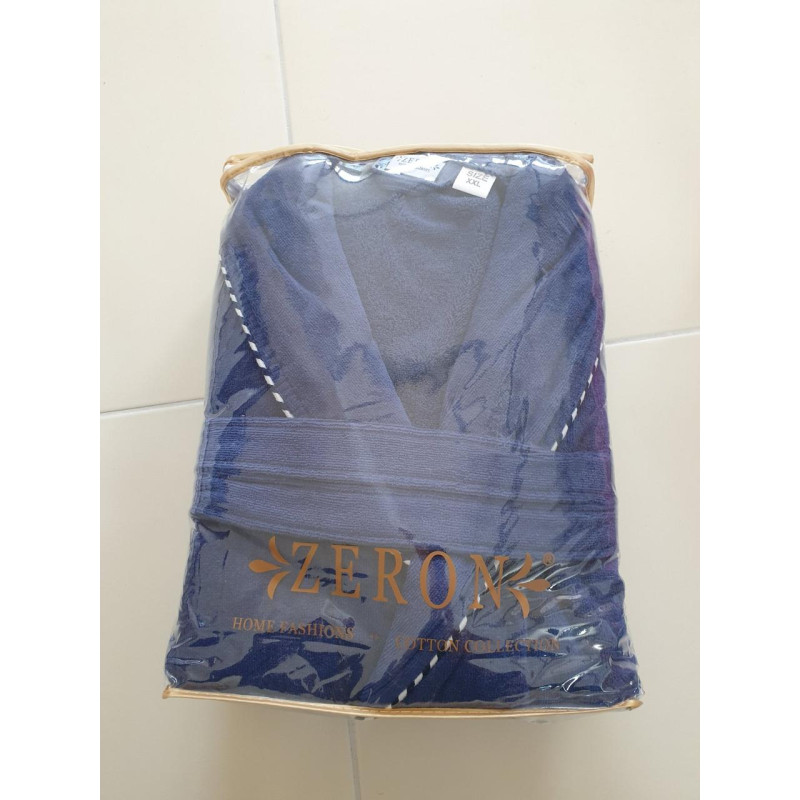 Халат чоловічий велюр/махра бавовна (TM Zeron) Lacivert — 2Xl, Туреччина