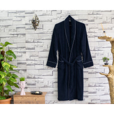 Халат чоловічий велюр/махра бавовна (TM Zeron) Koyu lacivert — 2Xl, Туреччина
