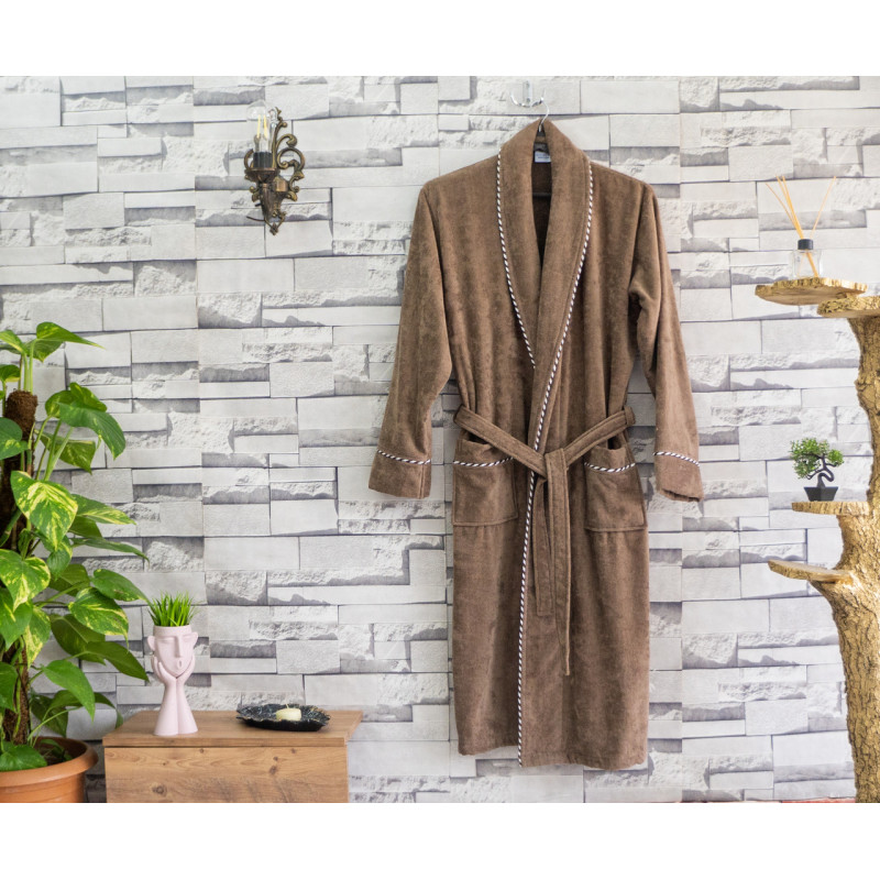 Халат чоловічий велюр/махра бавовна (TM Zeron) Kahverengi — 3XL, Туреччина