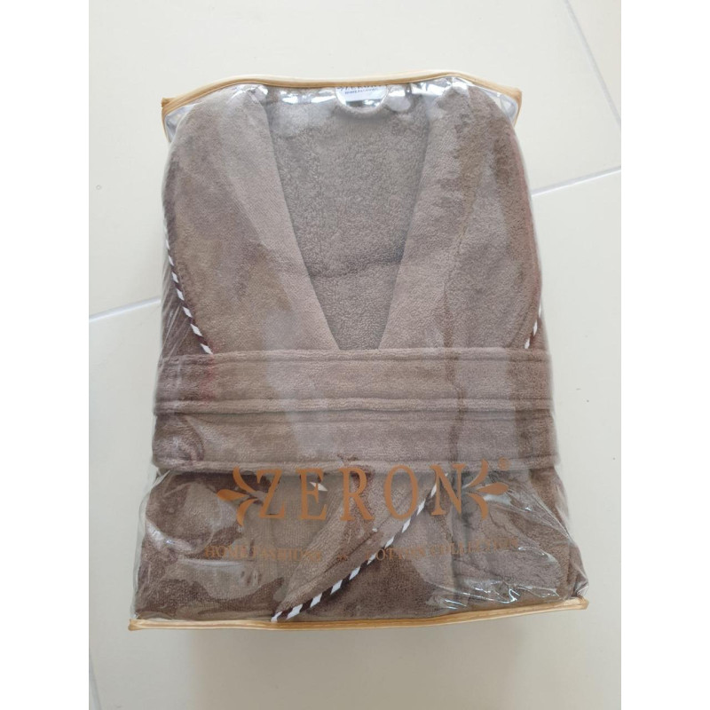 Халат чоловічий велюр/махра бавовна (TM Zeron) Kahverengi — 3XL, Туреччина