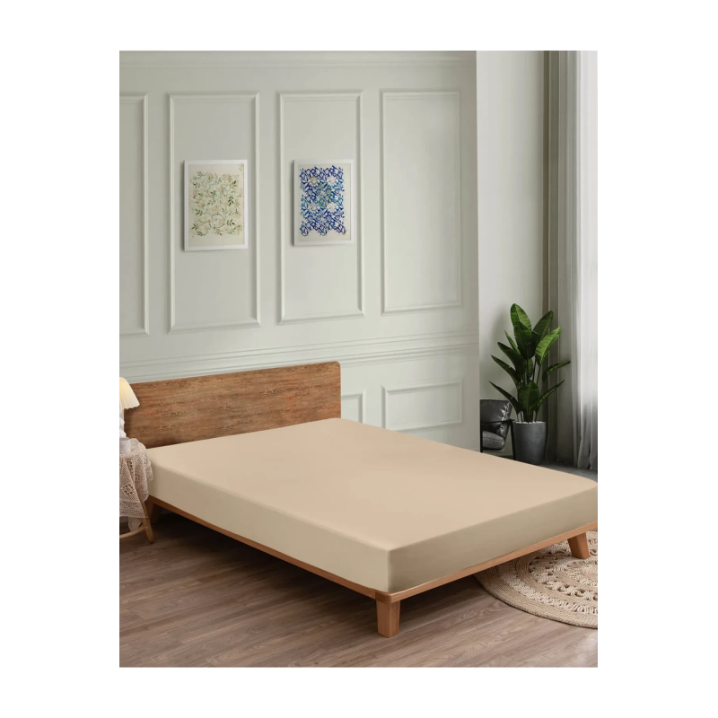 Простирадло на гумці трикотажне 180х200 Cappuccino (TM Zeron), Туреччина