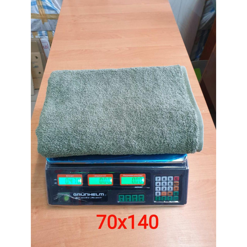 Рушники махрові бавовна 70х140 (1 шт.) 480 г/м2 (TM Zeron), Туреччина ОЛИВКОВИЙ
