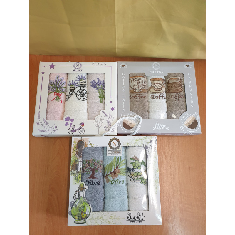 Кухонные полотенца Махровые (ТМ Zeron) хлопок 30х50 (3шт.) Coffe Турция