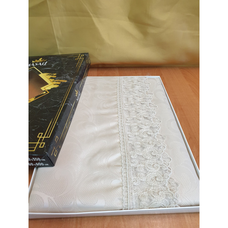 Скатертина прямокутна 160х220 (TM Masali) Etamin 101 Cappucino Туреччина