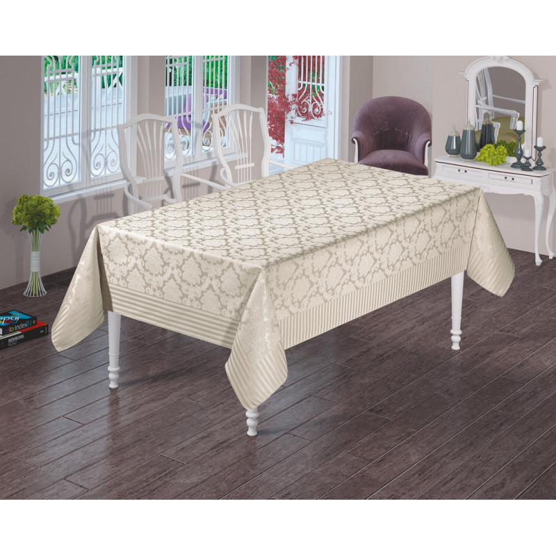 Скатерть тефлоновая  прямоугольная  Masari Damask 160х220  Capuccino, Турция