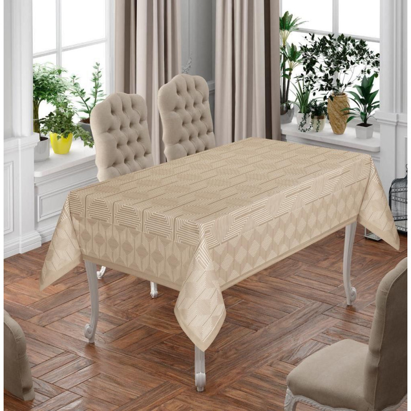 Скатертина тефлонова прямокутна 160х220 (TM Masali), YILDIZ Capuccino Туреччина