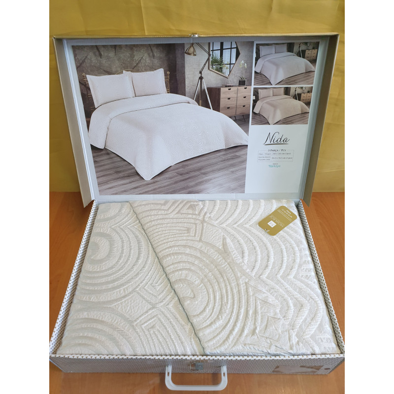 TM MODA BOX Покрывало жакардовое 240*260 NIDA крем