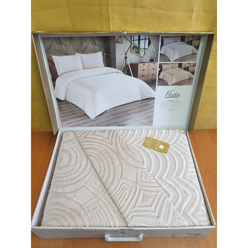 TM MODA BOX Покрывало жакардовое 240*260 NIDA беж