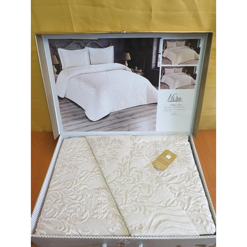 TM MODA BOX Покрывало жакардовое 240*260 NISA крем