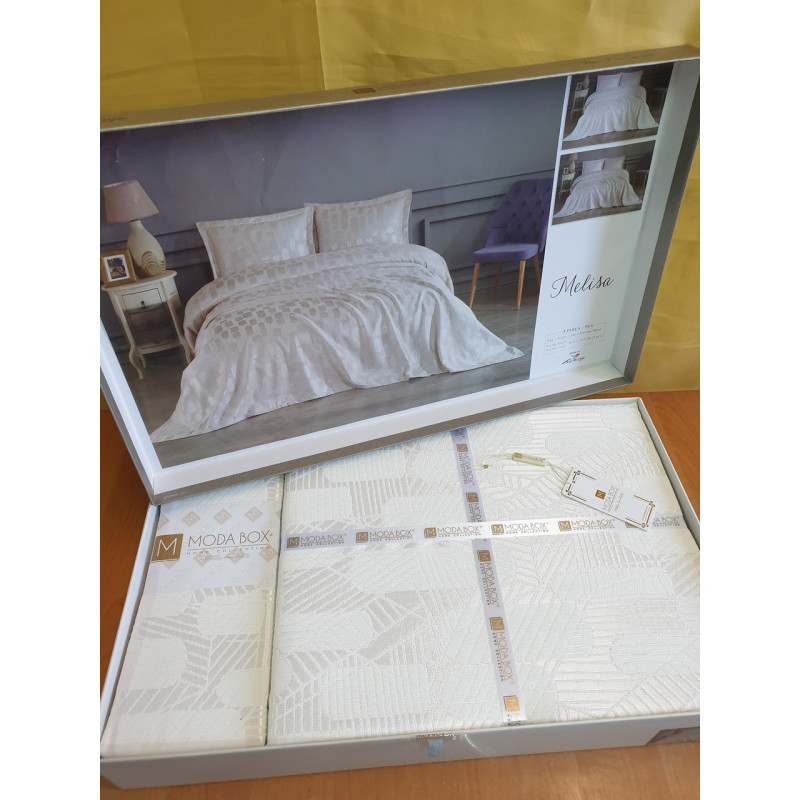 TM MODA BOX Покрывало жакардовое 240*260 MELISA крем