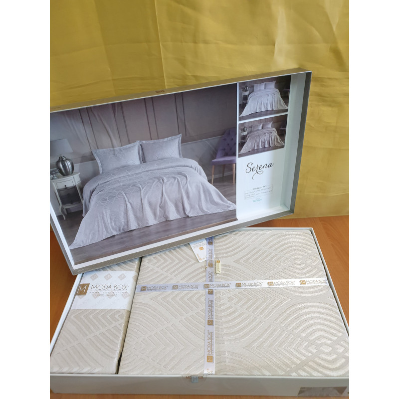 TM MODA BOX Покрывало жакардовое 240*260 SERENA беж