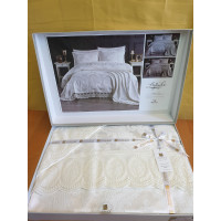 TM MODA BOX Покрывало жакардовое 240*260 AYBUKE крем
