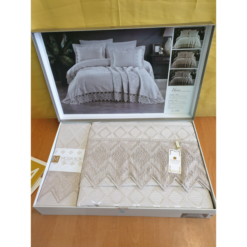 TM MODA BOX Покрывало жакардовое 240*260 NEVA беж
