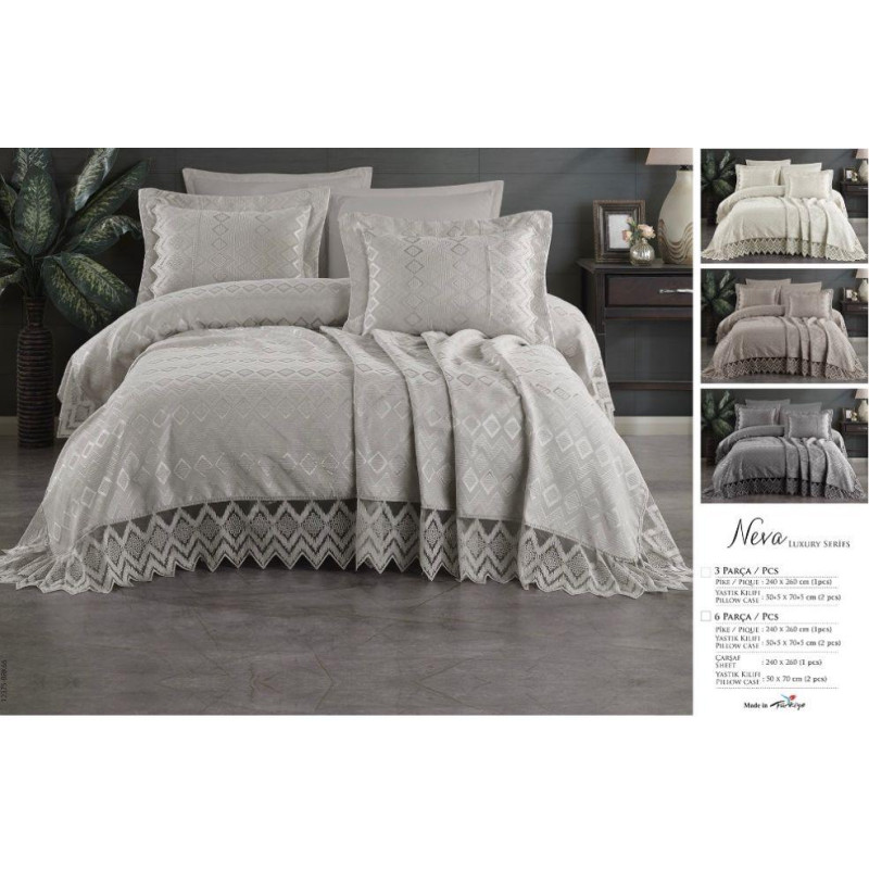 TM MODA BOX Покрывало жакардовое 240*260 NEVA беж