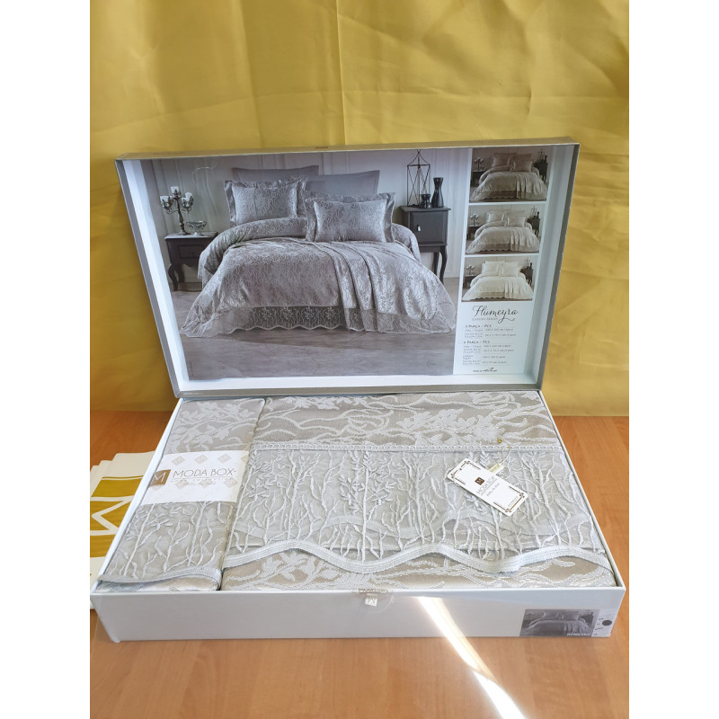 TM MODA BOX Покрывало жакардовое 240*260 HUMEYRA серый