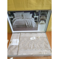 TM MODA BOX Покрывало жакардовое 240*260 KOSEM беж