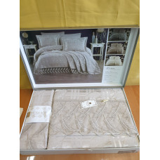 TM MODA BOX Покрывало жакардовое 240*260 KOSEM беж