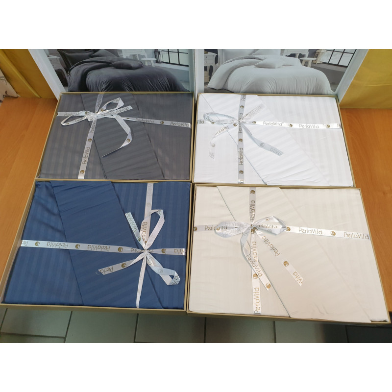 Постельное белье Satin Strip 200х220 (ТМ ZERON) LACIVERT, Турция
