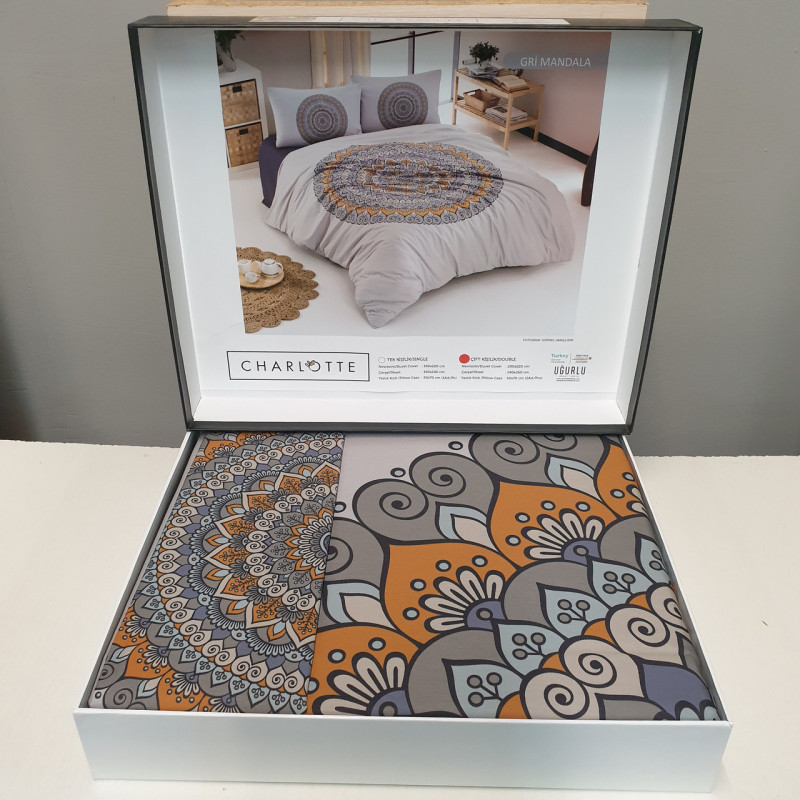 Постільна білизна CHARLOTTE GRI MANDALA 200x220 ранфорс